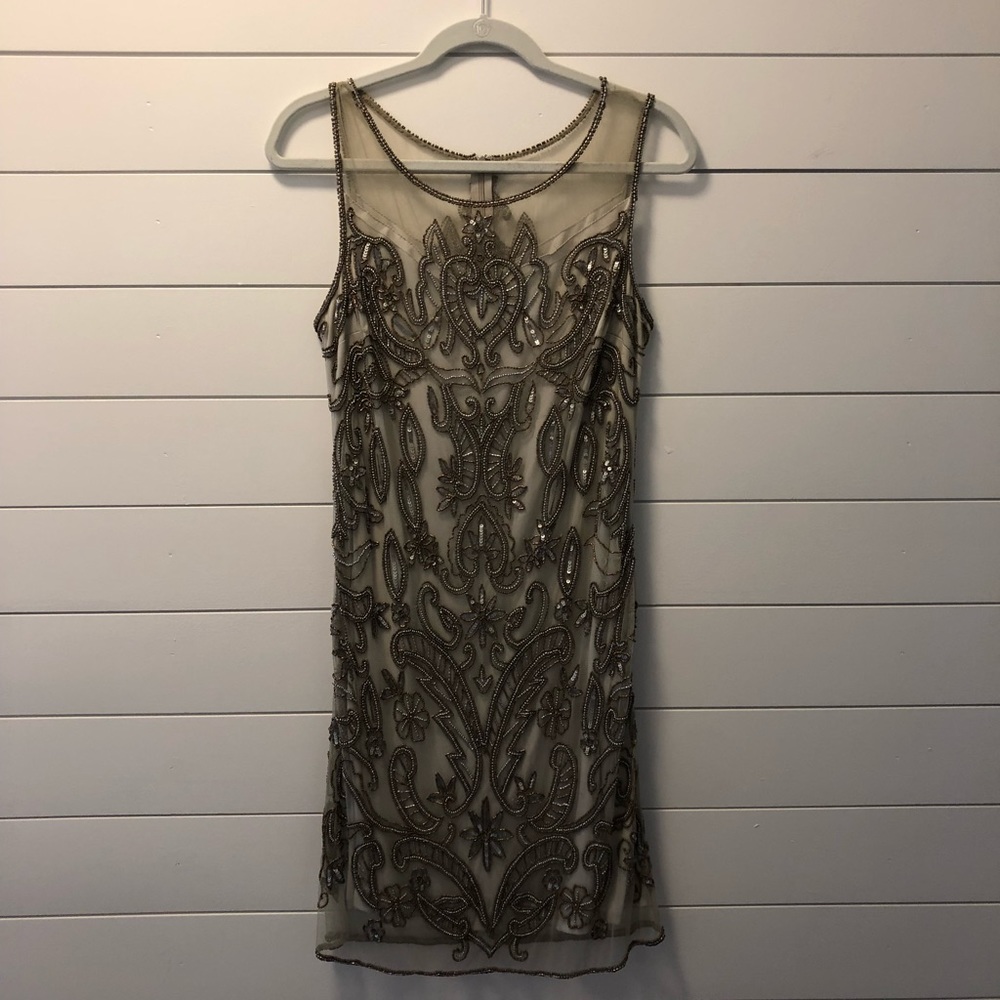 Beaded Mini Shift Dress